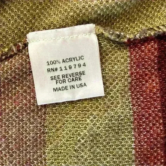 One World Women’s Brown Geometric Aztec Open Front Cardigan Sweater Size S - Picture 4 of 7